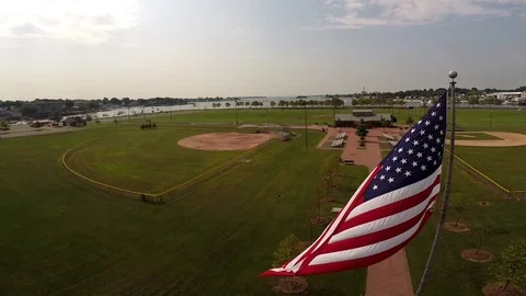 Flag Baseball Field Video stock 102179360