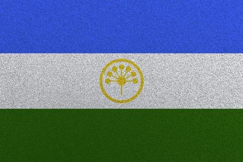 Flag of Bashkortostan, Fabric flag of Bashkortostan. Bashkortostan National.. Stock Illustration