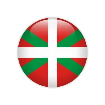 Flag of Basque Country autonomous communities of Spain button Stock-Illustration