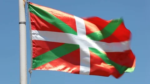 Flag of the Basque Country, Spain Stock Footage 76727577