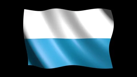 Flag of Bavaria isolated on alpha channel, seamless looping Stock Footage 73277799