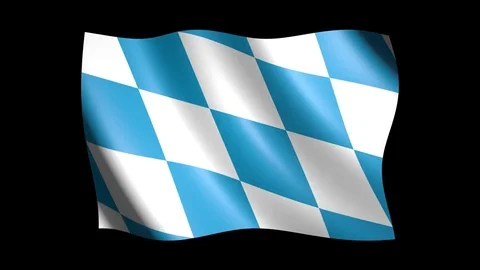 Flag of Bavaria isolated on alpha channel, seamless looping Stock Footage 73279683