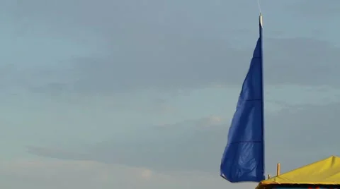 Flag in the beach Stock Footage 7752161