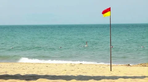 The flag on the beach 動画素材 10907052