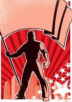 Flag Bearer Poster Stock Illustration