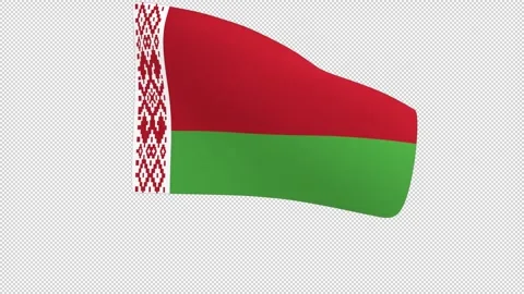 Flag of Belarus – 3d render looped with alpha channel. Video stock 334939592