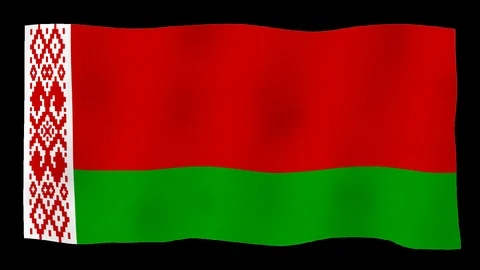 Flag of Belarus, 60 fps, slow motion, lopped, alpha channel Stock Footage 100018856