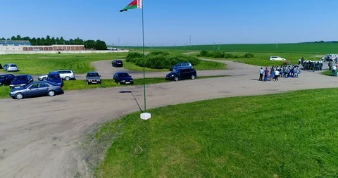 The flag of Belarus is developing in the wind. On flagpole Stock Footage 101009326