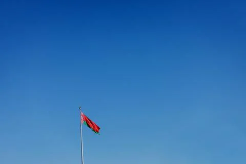 Flag of Belarus on flagpole Stock Photos