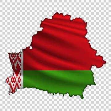 Flag Belarus in the form of a map Stock Illustration