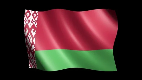 Flag of Belarus isolated on alpha channel, seamless looping Stock Footage 73282129