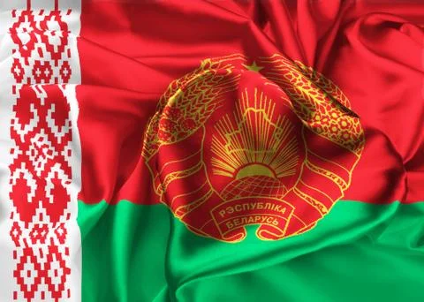 Flag of Belarus, Minsk Stock Illustration