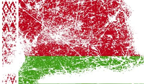 Flag of Belarus with old texture. Stock Illustration