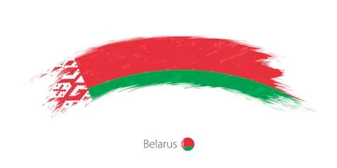 Flag of Belarus in rounded grunge brush stroke. Stock Illustration