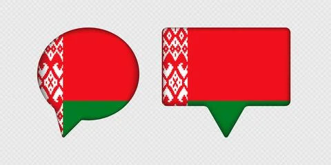 Flag of Belarus in speech bubble. Illustrazione stock