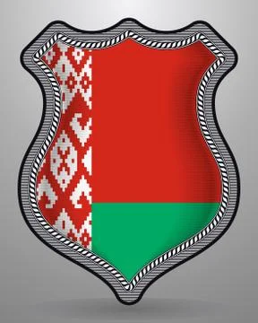 Flag of Belarus. Vector Badge and Icon Stock Illustration