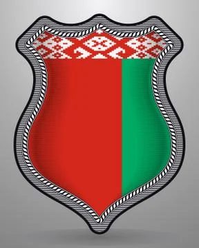 Flag of Belarus. Vector Badge and Icon Stock Illustration