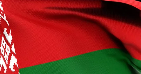 Flag of Belarus Waving 3D Animation Close up, 4K UHD 60 FPS Stock Footage 160422334