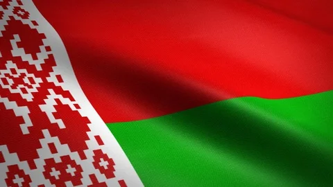 Flag of Belarus. Waving flag with highly detailed fabric texture seamless Stock Footage 118439237