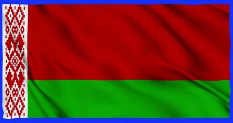 Flag of Belarus waving on a samless loop over an easily removable background Stock Footage 98370831