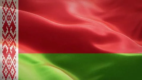 Flag of Belarus waving in the wind. 3D Waving flag design. Stock Illustration