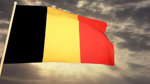 Flag Belgium 04 Stock Footage 81780492