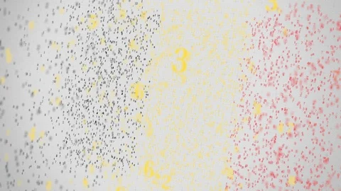 Flag of BELGIUM being composed with numbers. Conceptual 3D animation Stock Footage 104822758