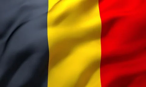 Flag of Belgium blowing in the wind Stock Illustration