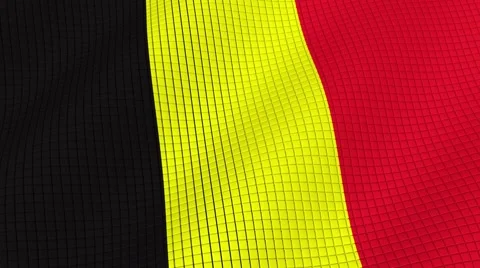 Flag of Belgium is developing waves. Looped. Full HD 1080. 스톡 동영상 55156879