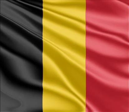 Flag of Belgium fluttering in the wind Stock Illustration