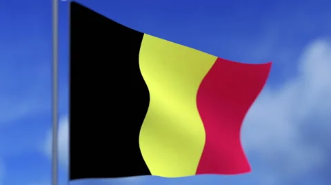 Flag of Belgium Stock Footage 61874604