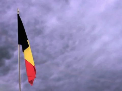 Flag of Belgium hanging down dangling Stock Photos