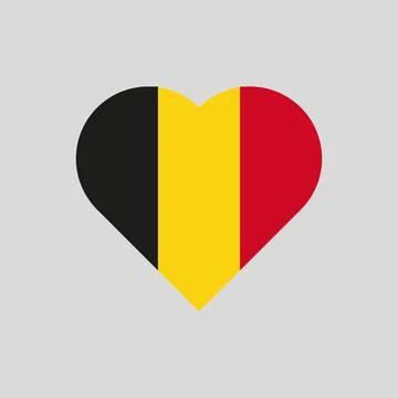 The flag of Belgium in a heart shape Stock Illustration