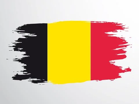 Flag of Belgium painted with a brush. Stock Illustration