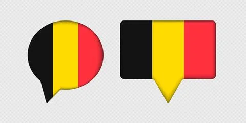Flag of Belgium in speech bubble. Illustrazione stock