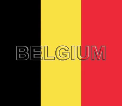 Flag of Belgium With Text Illustrazione stock