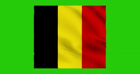 Flag of Belgium waving on a samless loop over an easily removable background Stock Footage 98370828