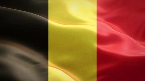 Flag of Belgium waving in the wind. 3D Waving flag design. Stock Illustration