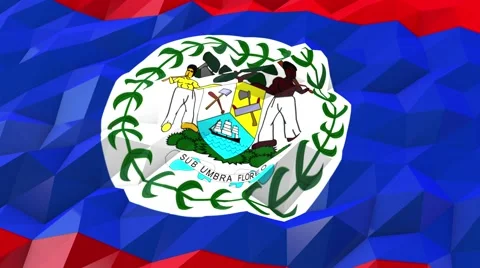 Flag of Belize 3D Wallpaper Illustration Stock Footage 66418709