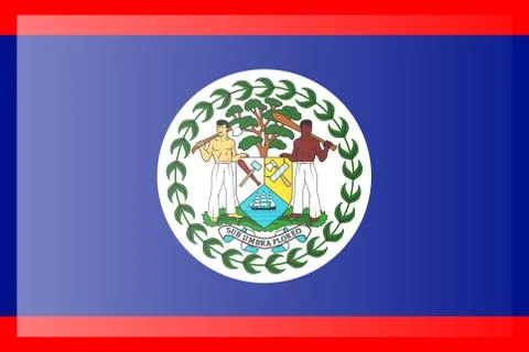 Flag of Belize. Accurate dimensions, element proportions and colors. Stockillustratie