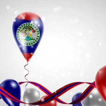 Flag of Belize on balloon Stock Illustration