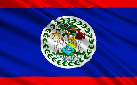 Flag of Belize, Belmopan Stock Illustration