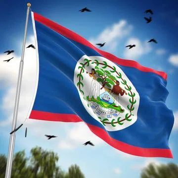 Flag of Belize Flag of Belize , This is a computer generated and 3d render... Foto stock