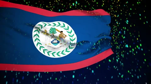 Flag of Belize Stock Footage 1050844