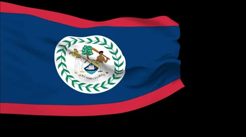 Flag of Belize Stock Footage 1054570