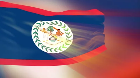 Flag of Belize Stock Footage 1054605