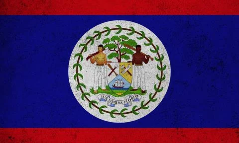 Flag Belize grunge texture Illustrazione stock