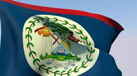 Flag of Belize HD Stock Footage 14058813