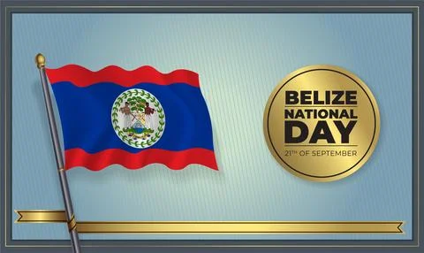 Flag Belize National Day Stock Illustration