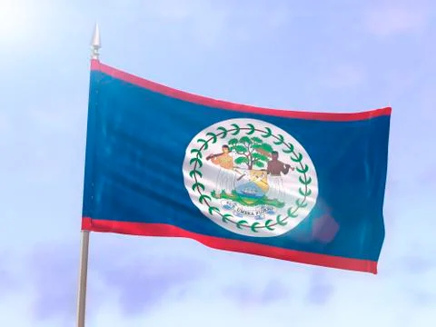 Flag of Belize with sun flare Stock Illustration